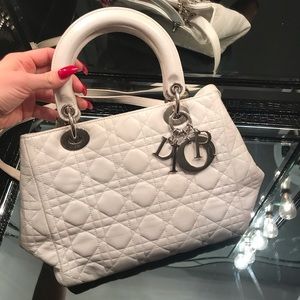 Dior White Leather Handbag